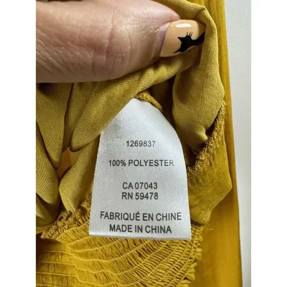 Rachel Zoe Gold Regency Old Money Rich Royal Wrap Front Pleated Crop Blouse XS - Picture 3 of 6